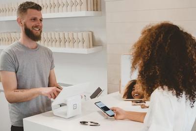Person using phone for banking app
